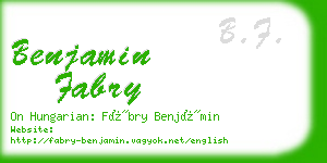 benjamin fabry business card